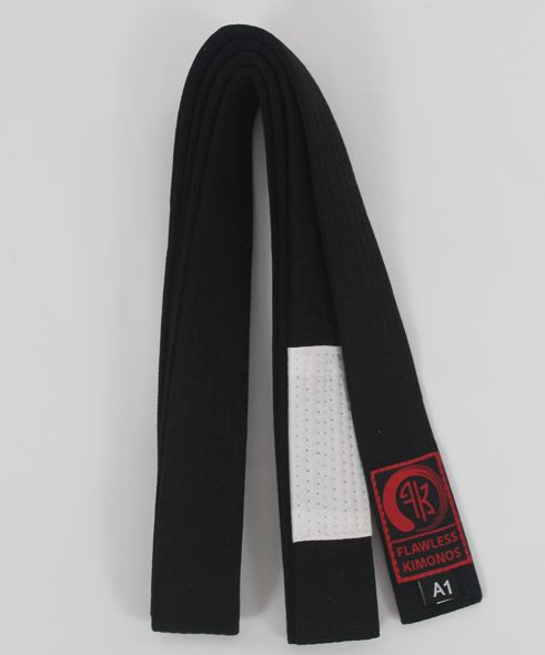 FLAWLESS ADULTS BLACK BELT W WHITE BAR